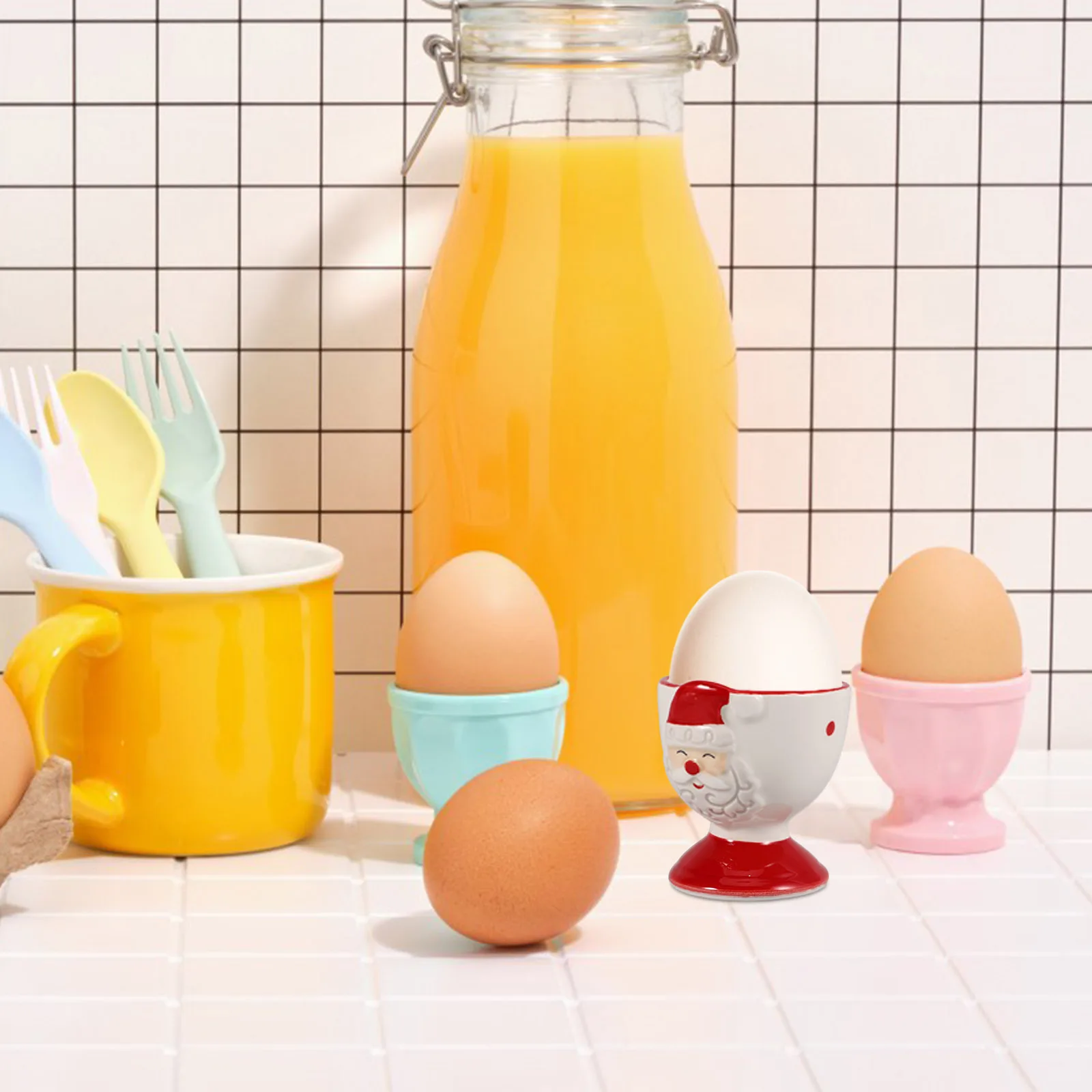 

Stylish Ceramic Egg Cup Holder Christmas Design for Home Restaurant Kitchen Tableware Elegant Decoration Ceramic Egg Cups