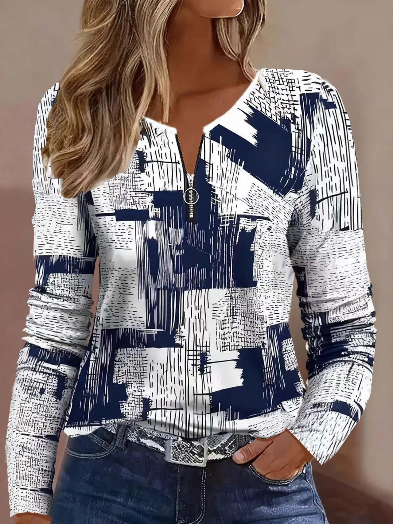 เสื้อฮู้ดซิปพิมพ์ลายผู้หญิง แขนยาวทรงตรง สไตล์ลำลอง ไซส์ใหญ่ สำหรับฤดูใบไม้ผลิและฤดูใบไม้ร่วง แฟชั่นใส่ได้ทุกวัน