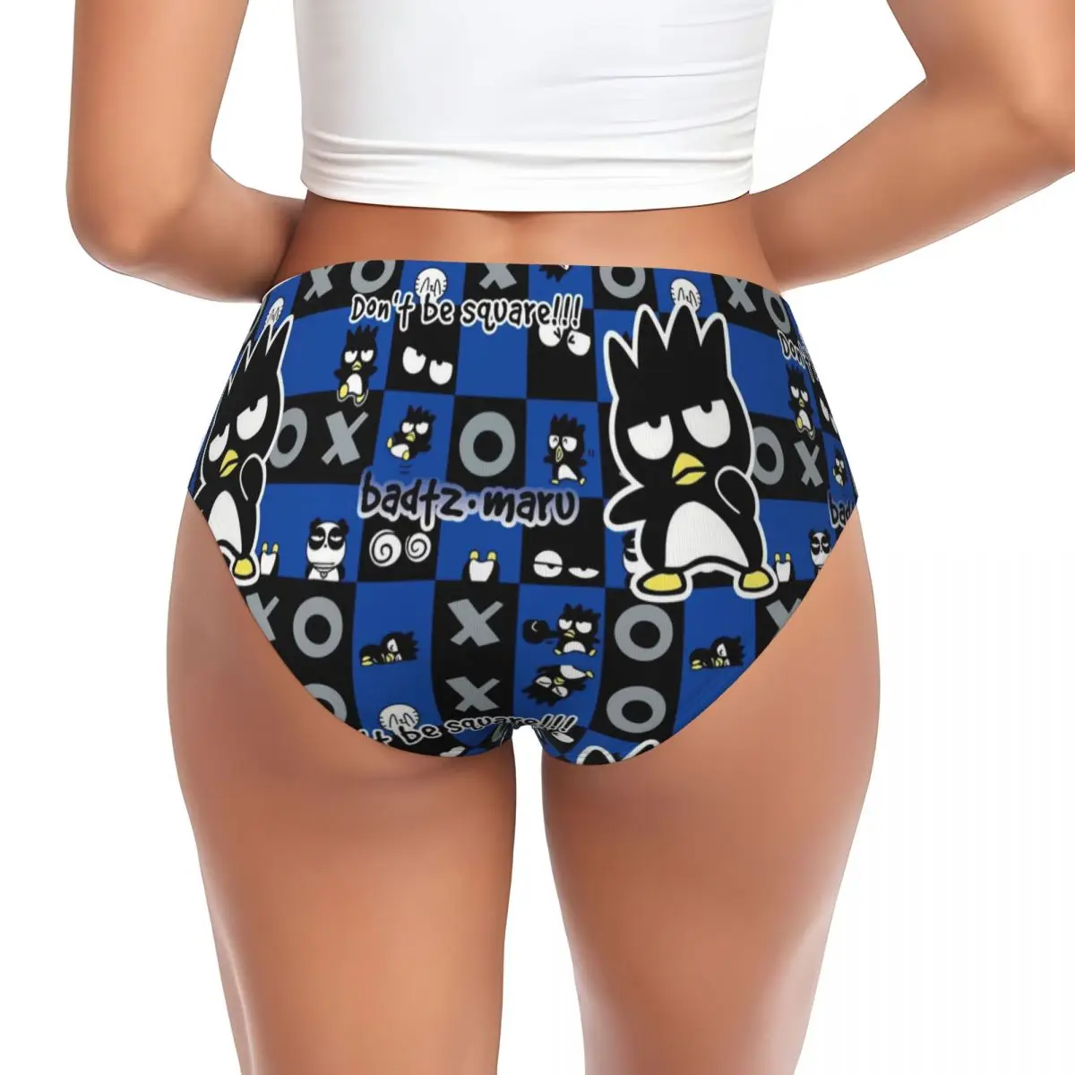 Custom Bad Badtz Maru Xo Cartoon Square Briefs Underwear Women's Comfortable Stretch Panties