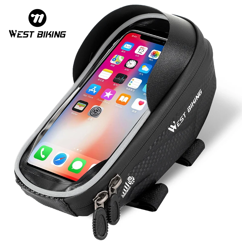 

WEST BIKING Bicycle Bag 6 Inch Phone Bag Sensitive Touch Screen MTB Road Bike Bag Waterproof Front Frame Cycling Accessories