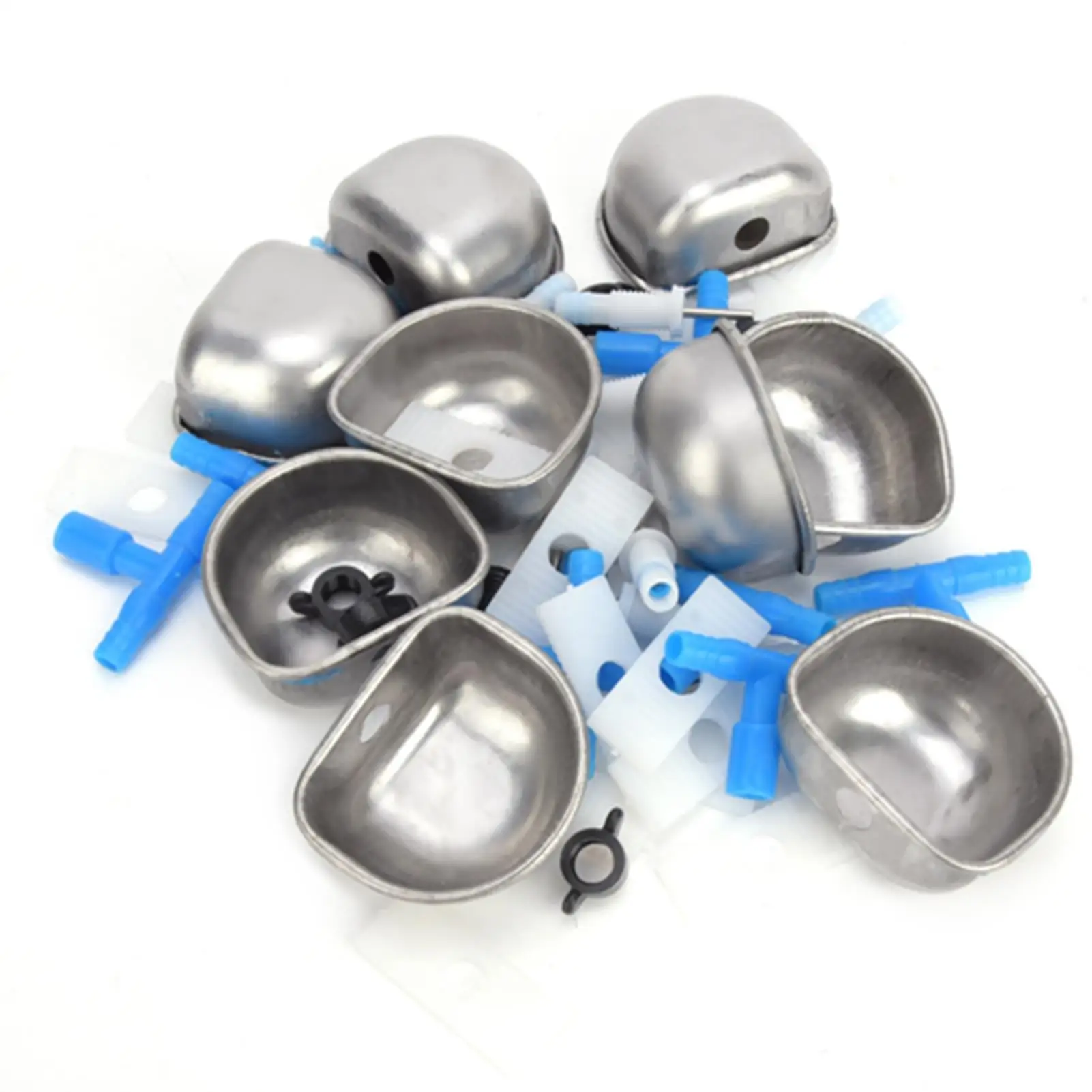 

10pcs Automatic Stainless Steel Water Bowls for Farm Animals - Drinker Cups for Fox, Mink & More