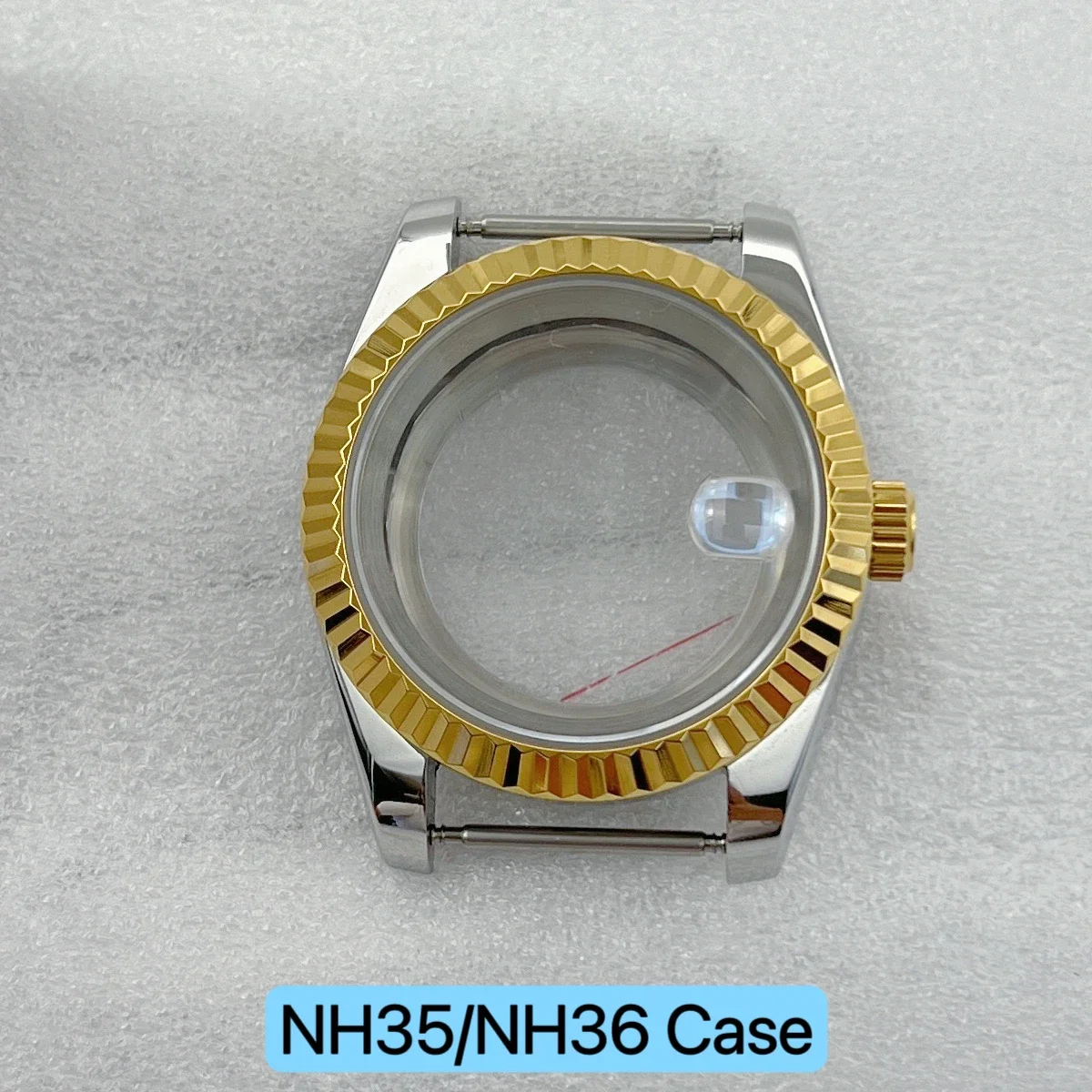 Two tone silver gold 36mm/39mm NH35 case sapphire glass clear case back for MOD Datejust NH35 NH36 movement watch accessories