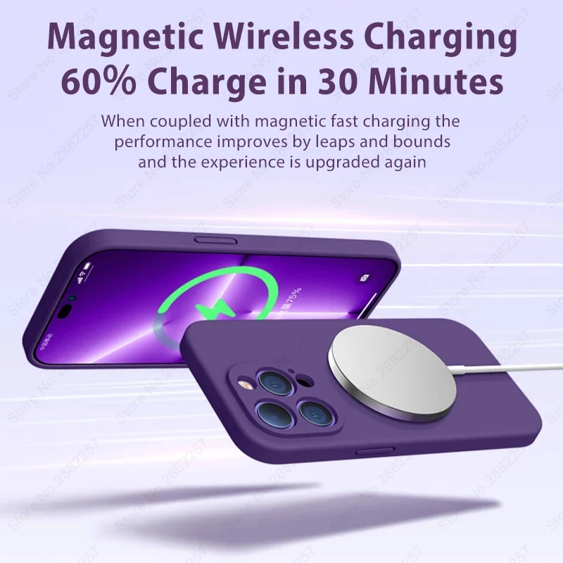 Original Liquid Silicone Magnetic Cases For Magsafe Case For iPhone 15 14 13 11 12 Pro Max Plus Shockproof Cover Accessories