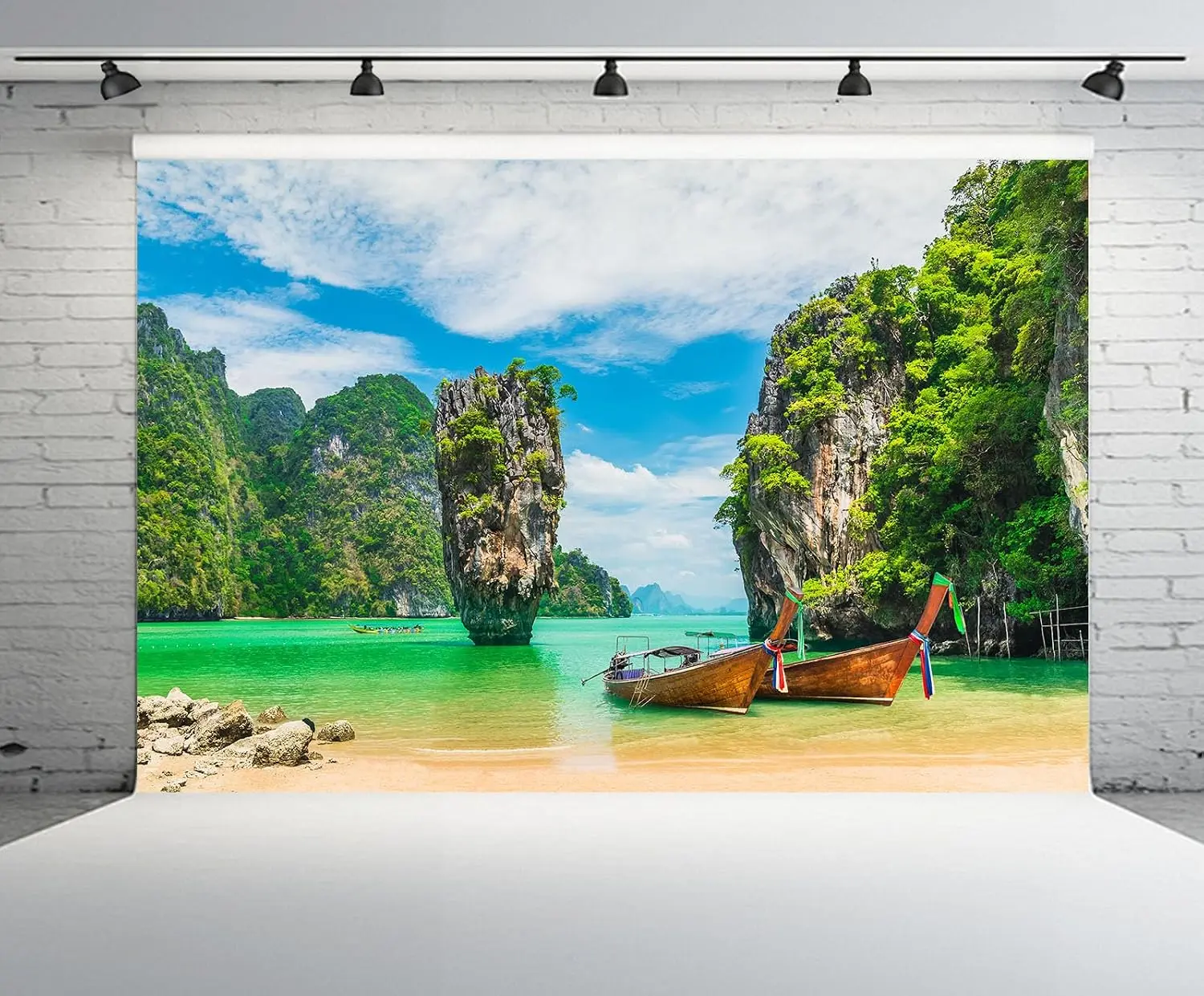 Tropical Thailand Landscape Tapestry Wall Hanging Polyester Boho Coastal Beach Decor Art Print Lagoon Island Paradise Home Decor
