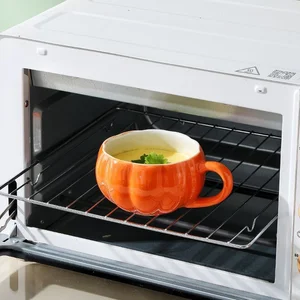 Mug gốm bí ngô với muỗng cho trẻ em súp muỗng sáng tạo với nắp bữa sáng của bột yến mạch 8 Cup Halloween bán hàng chính - 7
