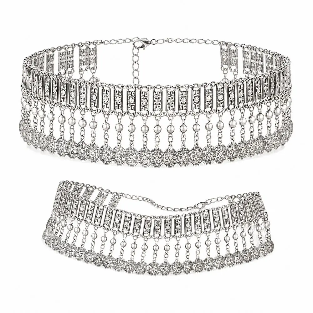 Metal Belly Dance Belt Adjustable Wide Tassel Waist Chain Belt Ethnic Style Coin Tassel Tassel Belt Belly Dance Performance