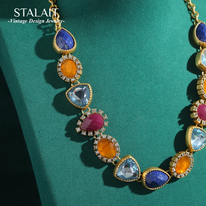 

Vintage Crystal Necklace Choker Woman Glass Gold Color Chain Summer Accessories Jewelry Valentine Day Gifts Party Wedding 2025