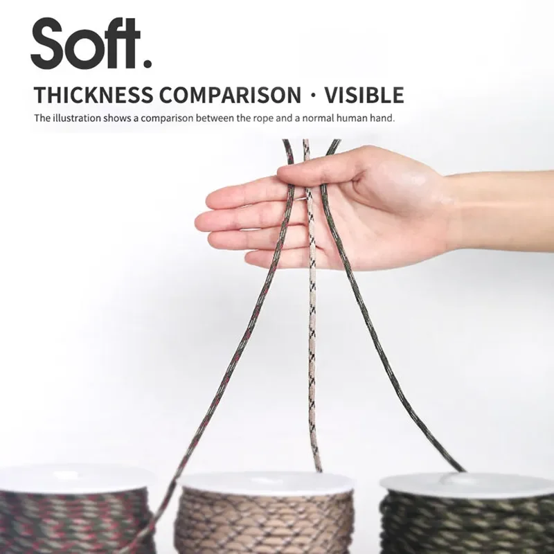 7 Cores 550 Paracord Cord 5 8 16 31 M Dia.4mm For Outdoor Camping Survival Lanyard Parachute Rope Hiking Tent Accessories image 3
