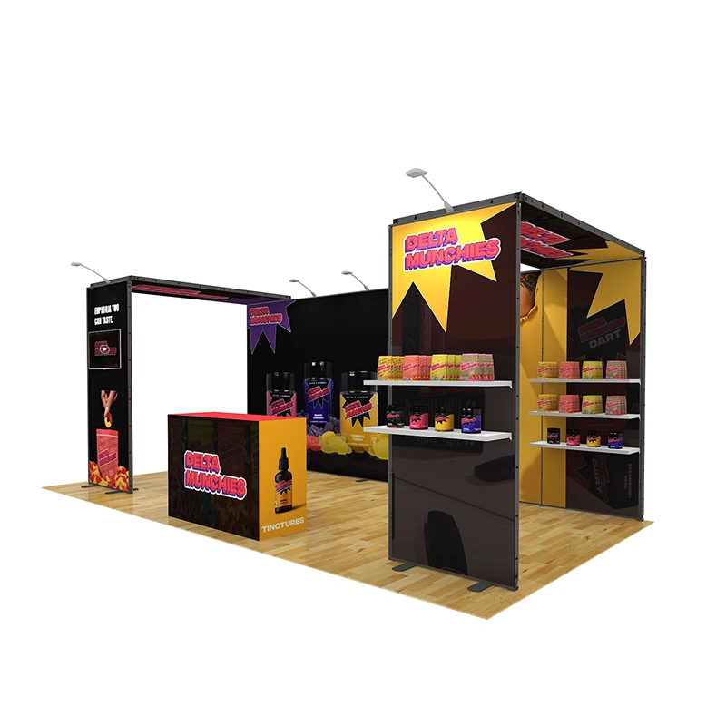 Design modulare per cabina di esposizione fiera di moda con telaio in alluminio trasformabile espandibile da 50 mm