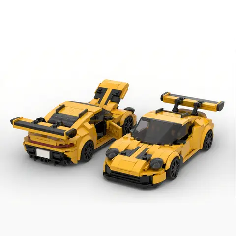 391개 MOC 최고의 포르쉐 911 GT3 RS 시티 챔피언즈 슈퍼카 블록 크리스마스 선물로 창의력 자극
