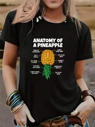 Funny Anatomy Of A Pineapple Swinger Printed Fun Short Sleeve Casual T Shirt Fashion Women's Pattern T-Shirt Femminile Tee Tops