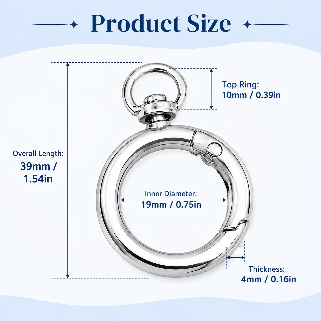 3/5/10 PCS Stylish Gourd-Shaped Metal Spring Hook – Trendy Keychain for Bags, DIY Purse Accessories