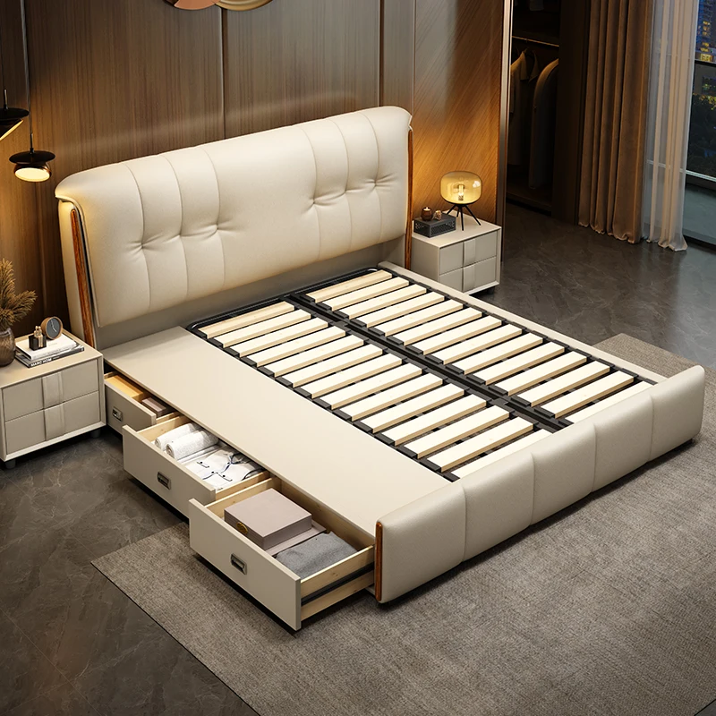 *Modern king Beds Soft Frame Bed Hotel Bedroom with Soft Bedding