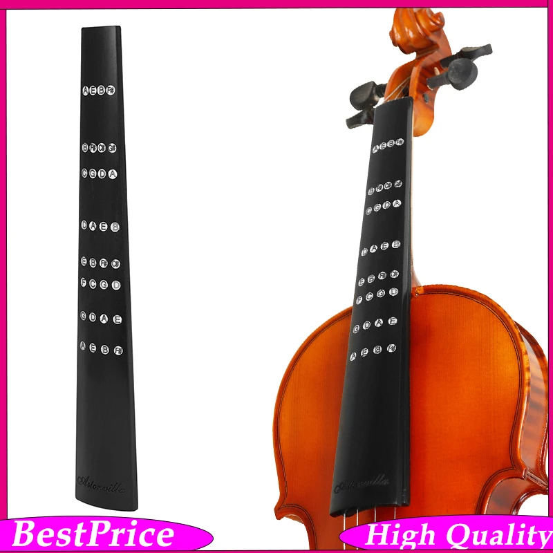  Violin Ebony Fingerboard 4/4 – Music Notes Type B Solid Ebony Wood Note Position Markers Durable & Stable For Full Size Violin