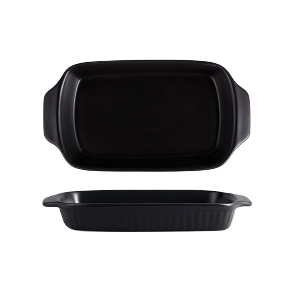 

Ceramic Baking Tray Premium Heavy Duty Non Stick Surface High Temperature Resistant for Home Kitchen Bakery Use Black