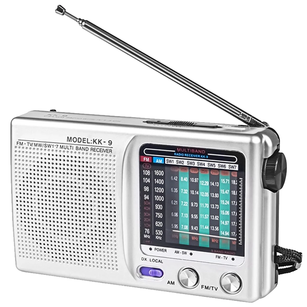 Outdoor Radio Dual Band Stereo Radio SW/AM/FM Pocket Pointer Radio LCD Display Battery Operated for Indoor Outdoor Emergency Use