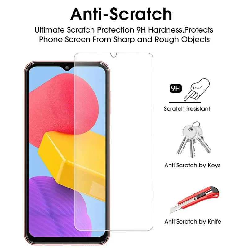 Vidrio templado para Samsung Galaxy M13, película protectora antiarañazos, HD, accesorios, 1 a 5 unidades