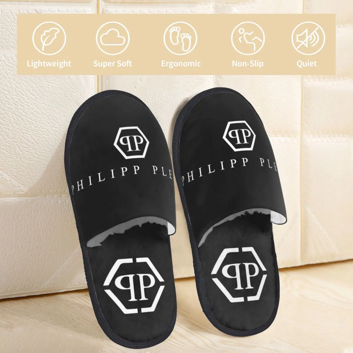 Philipps Pleining House Slippers Anti Slip Cozy Memory Foam Slides Living Room