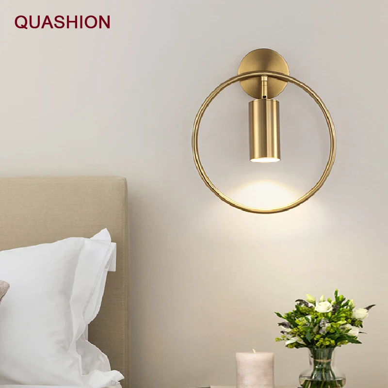 Nordic Personality Light Luxury Wall Lamp Spanish Designer Simple Line Balcony Aisle Restaurant Bedroom Bedside Wall Lamp