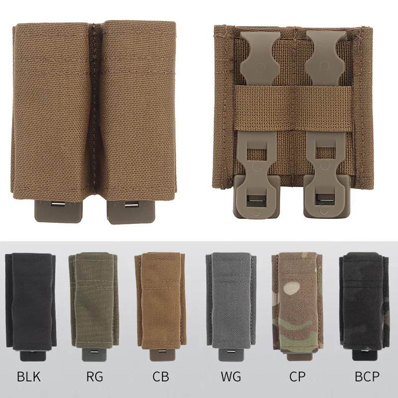 Tactische Molle 9mm Magazine Pouch Enkele Dubbele Pistol Mag Bag Tijdschriftenhouder met Ondersteuning Clip Jacht Pouch