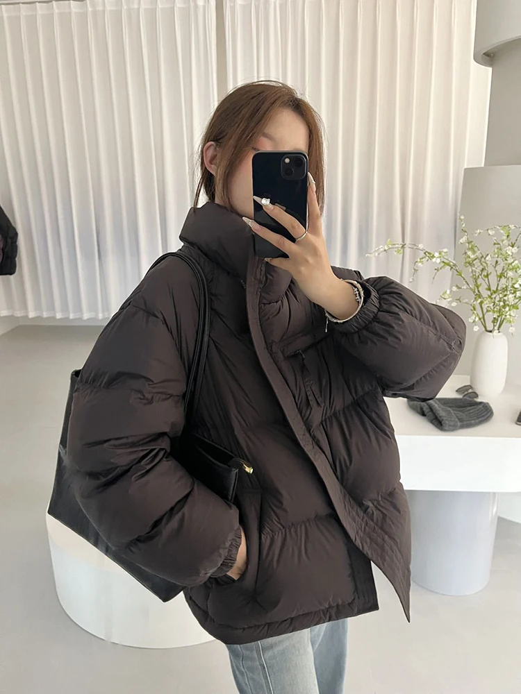 الشتاء قطري سستة الوقوف طوق أسفل سترة الإناث الصلبة سميكة الدافئة أبلى النساء 90% الأبيض بطة أسفل باركر أسفل السترات