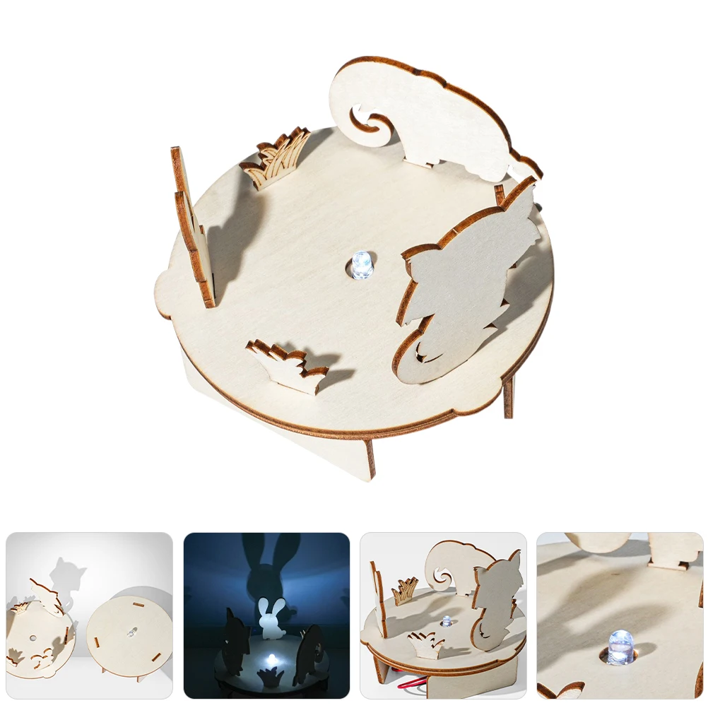 1 conjunto 1 conjunto de experimento de sombra de luz crianças diy ciência kit de construção de madeira haste educacional para crianças aprendizagem prática família