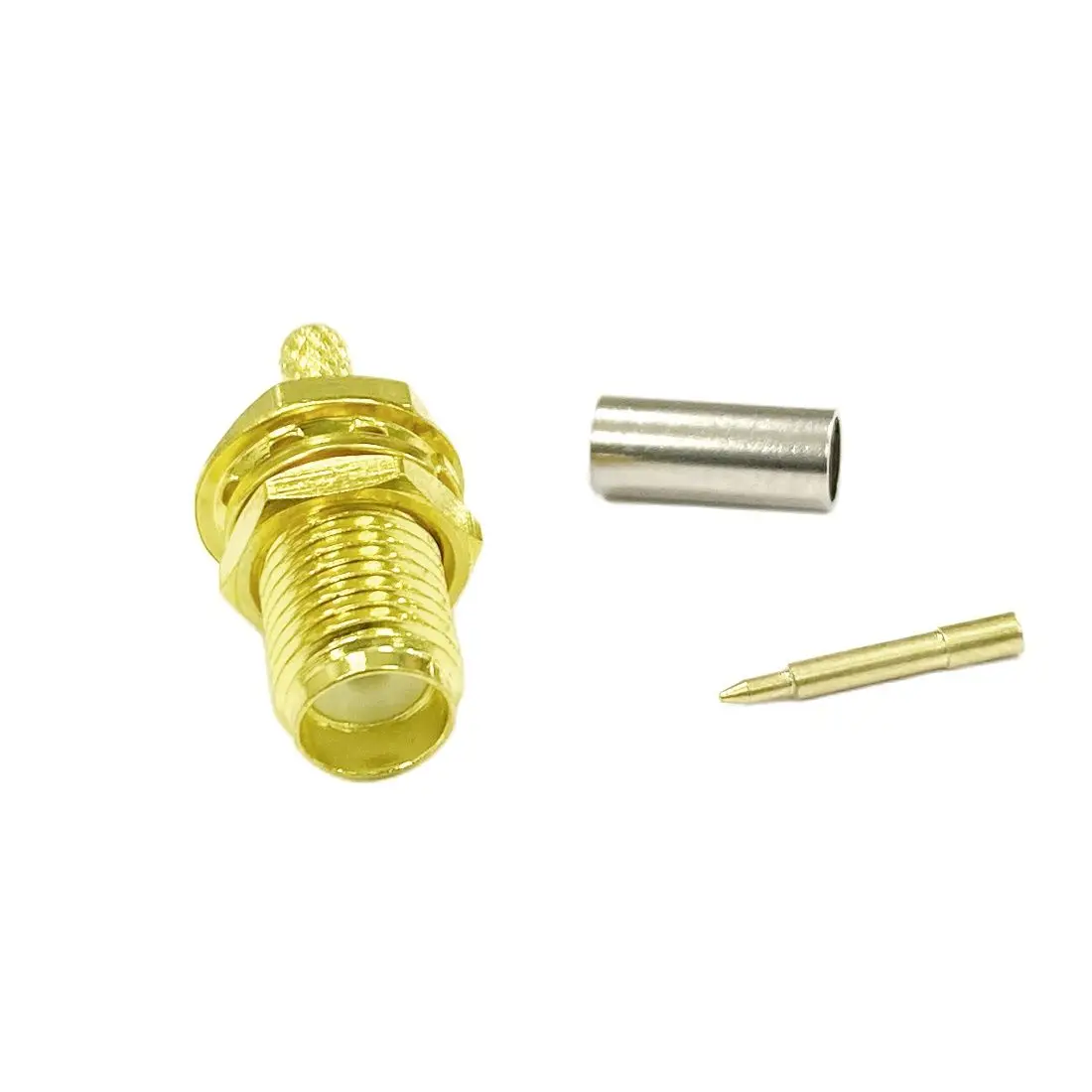 Conector SMA macho hembra, conector coaxial RF RP, engarce para Cable recto chapado en oro, LMR100, RG174, RG316, 1 a 10 unidades, nuevo