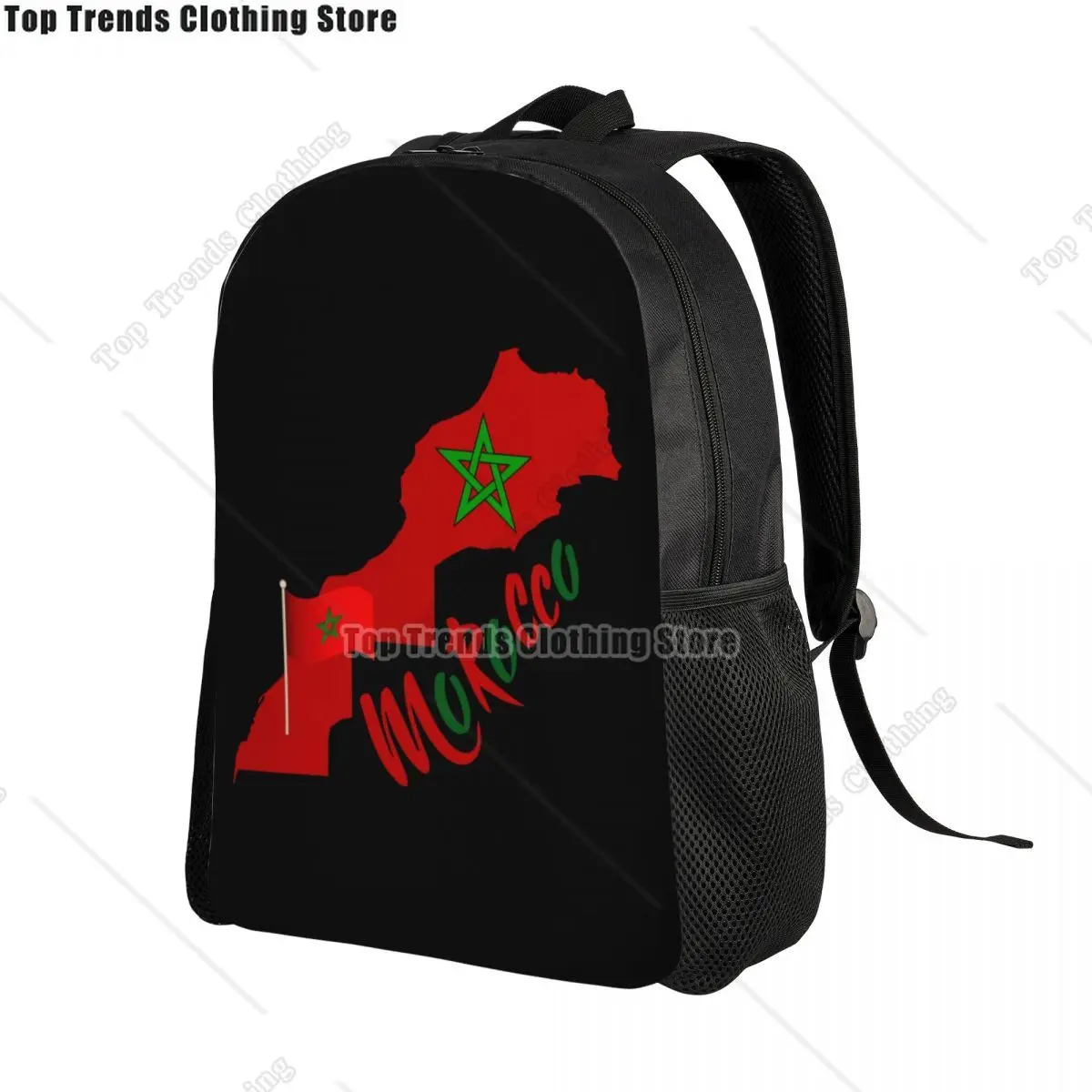Ara Is Moroccan Morocco Flag Travel Backpack Women Men School Computer Bookbag College Student Daypack Bags