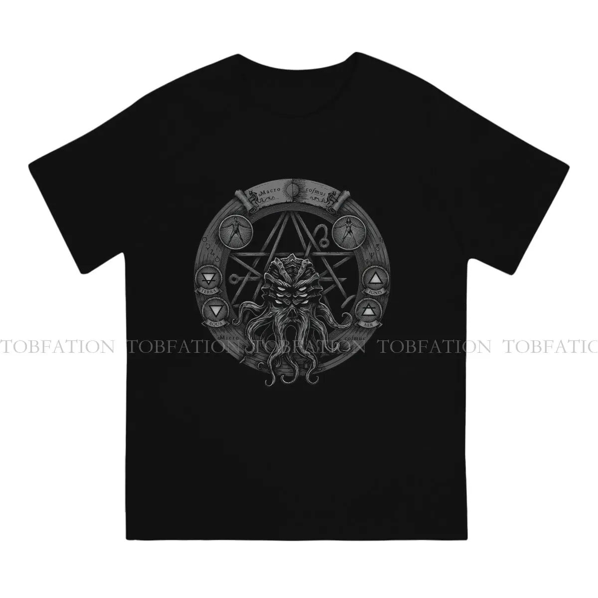 Cthulhu Harajuku TShirt Satanic Baphomet Goat Creative Tops 100% Cotton T Shirt Male Short Sleeve Special Gift Clothes