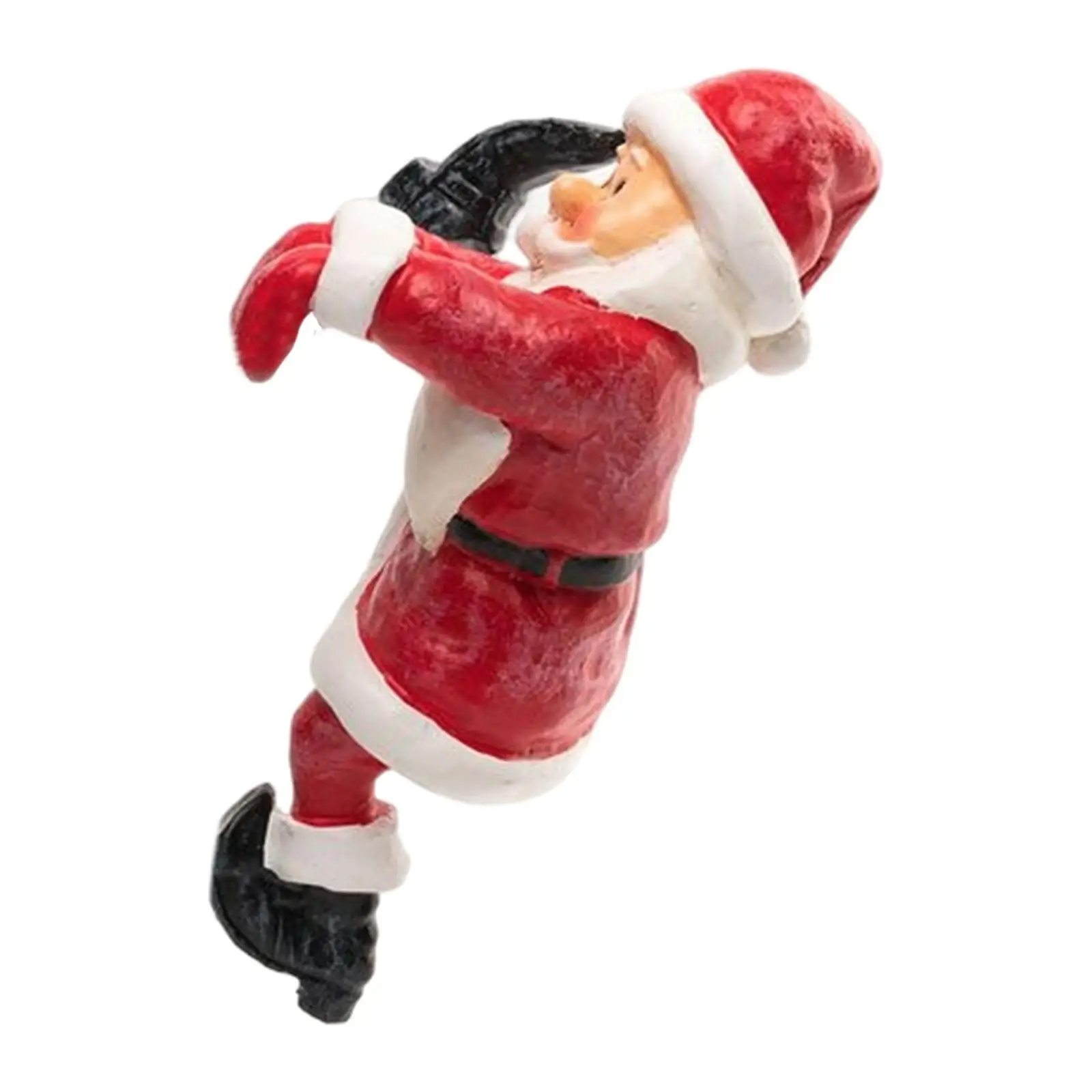 

Santa Claus Flower Pot Hugger Figurine Hanging Statue for Patio Yard Balcony