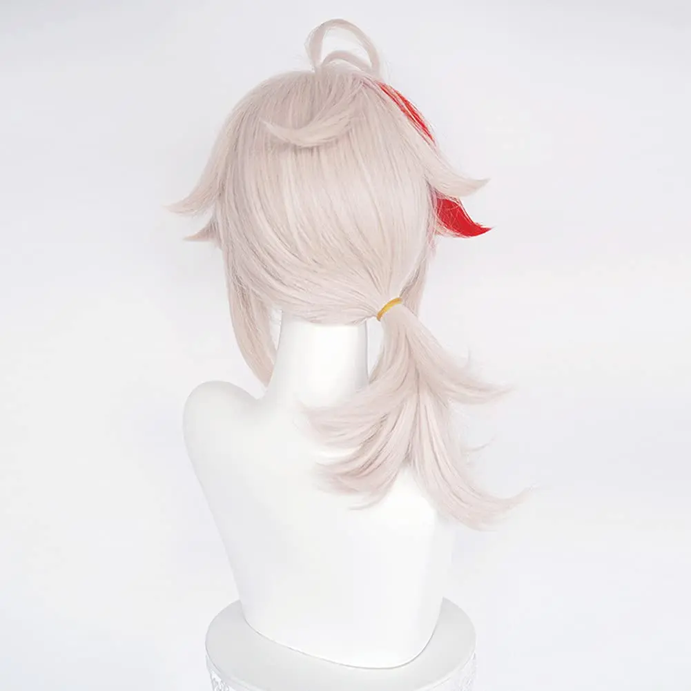

Platinum Pink Mixed Red Wig for Kazuha Cosplay Ponytail Wig Anime Fluffy Hair Wigs with Bangs