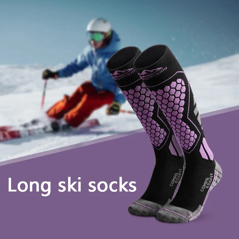 Ski Socks Winter Fleece Men Women Snowboard Thicken Long Barrel Keep Warm Outdoor Sports Skiing Sock Cycling Running Hiking Sock