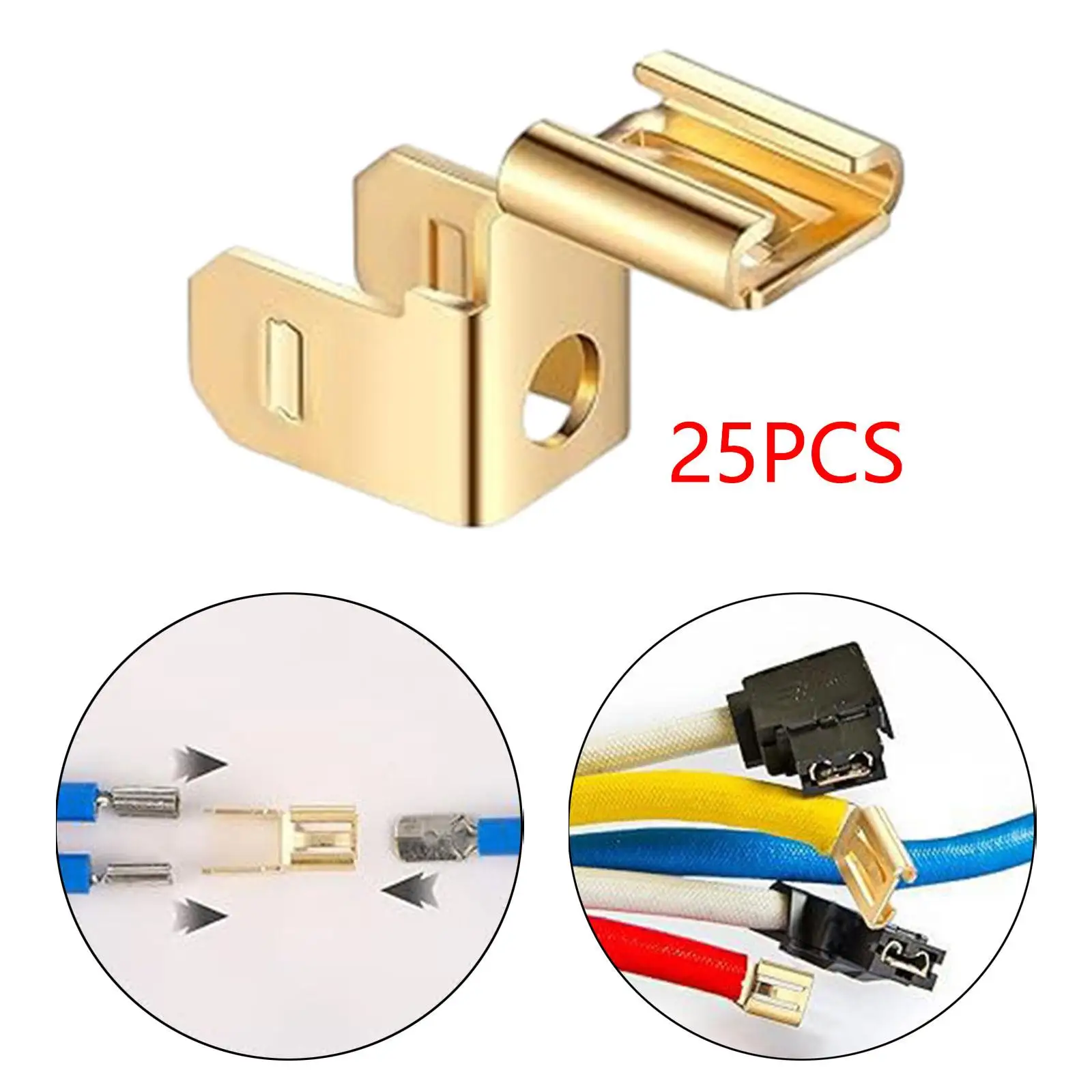 

25x Double Spade Connector 2 Way Professional 1 Female Tabs