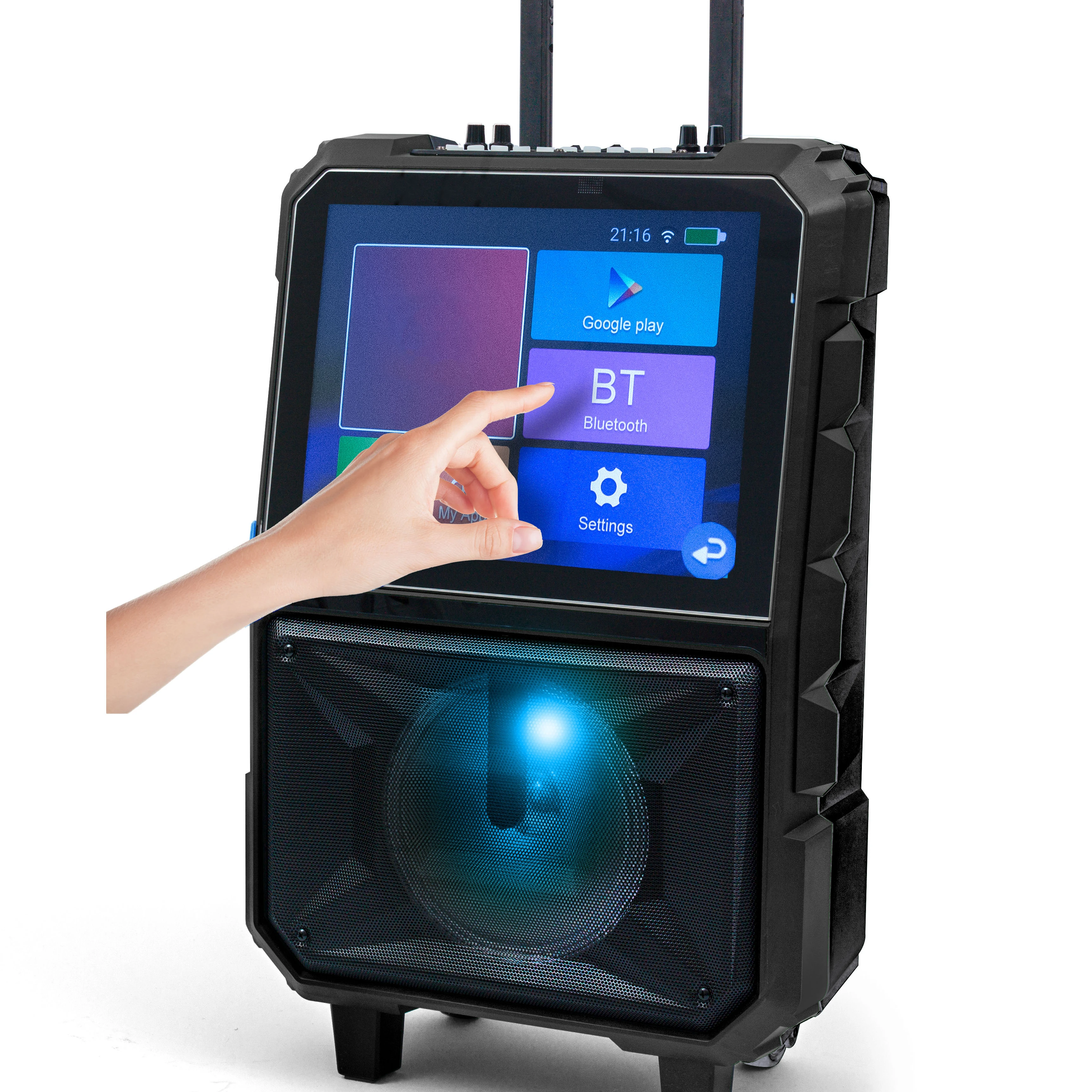

Hot Wireless Portable Blue Tooth Karaoke Machine LED Screen 8''inch 40W Speaker Android PA System Smart Display Touch Screen