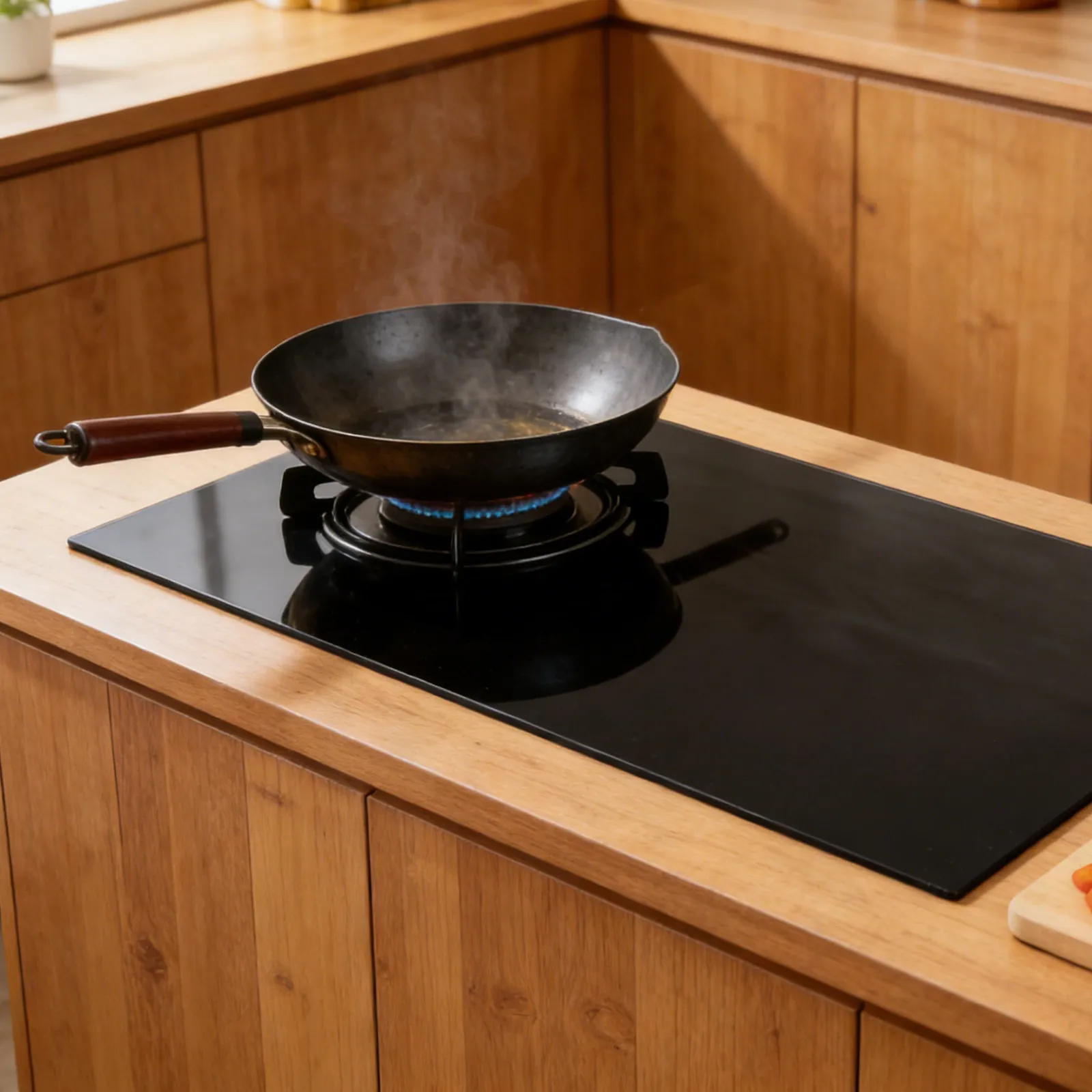 

Induction Cooktop Mat Protector 40x60cm Fiberglass Non Slip Stove Top Cover Black Heat Resistant Scratch Protection for Magnetic