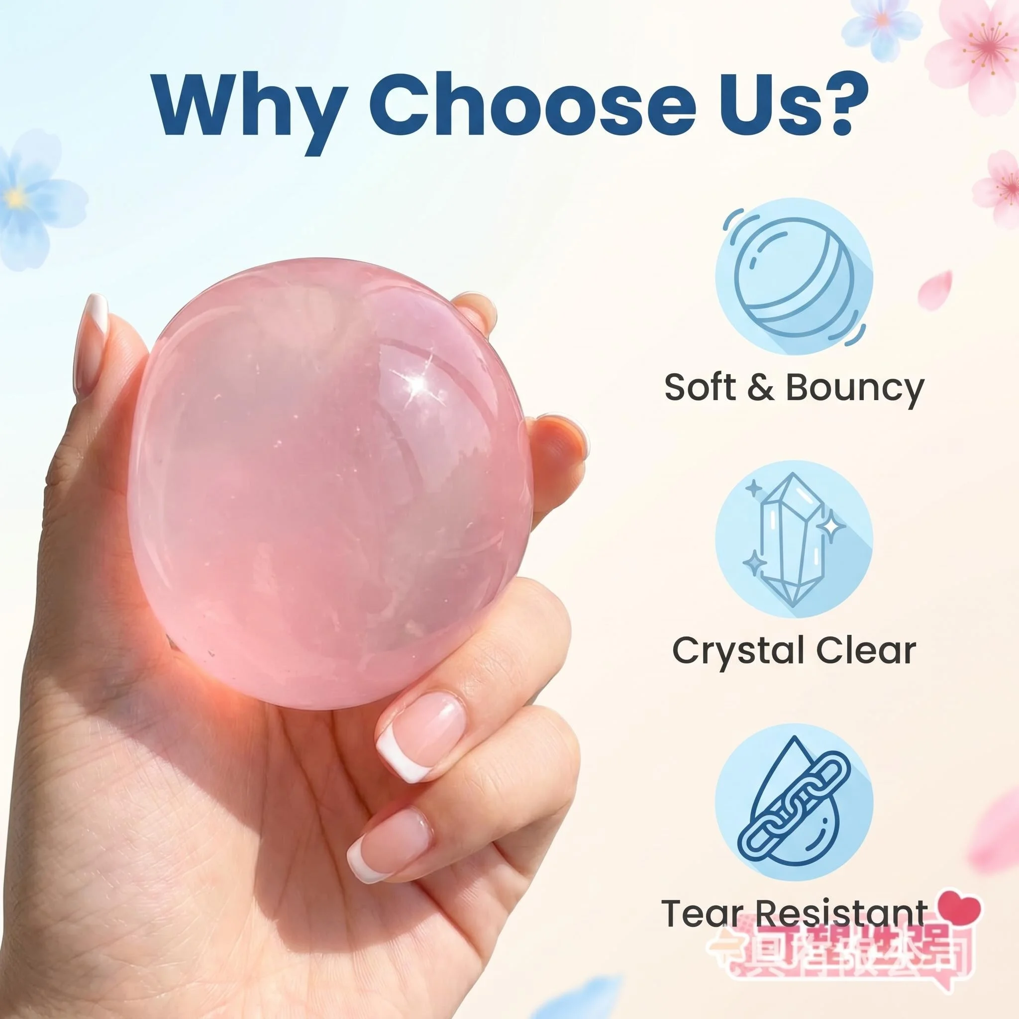 Transparent Jelly Handmade Squeeze Ball Clear TPR Moldable Fidget Toy Stress Relief Decompression Desktop Gift