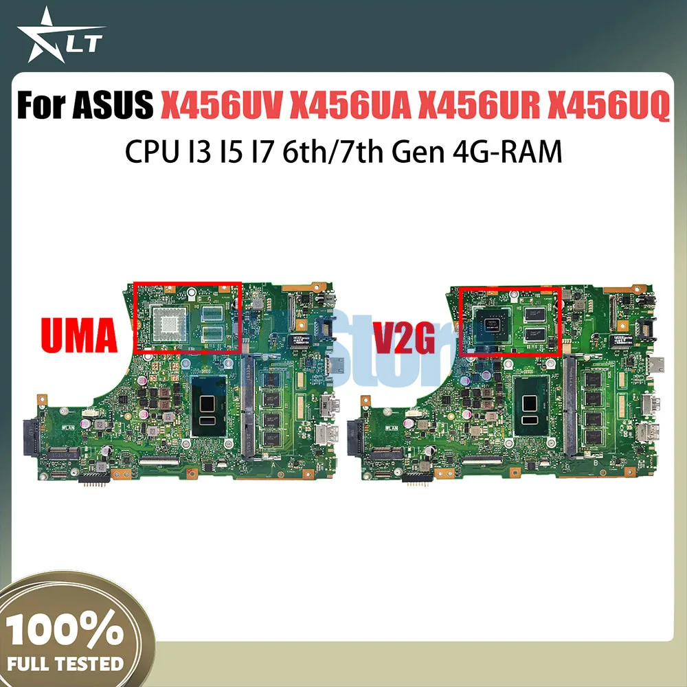 X456UV Notebook Mainboard X456UA X456UR X456UQ X456UVK X456UJ A456U F456U X456UQK Laptop Motherboard CPU I3 I5 I7 6th 7th 4G-RAM