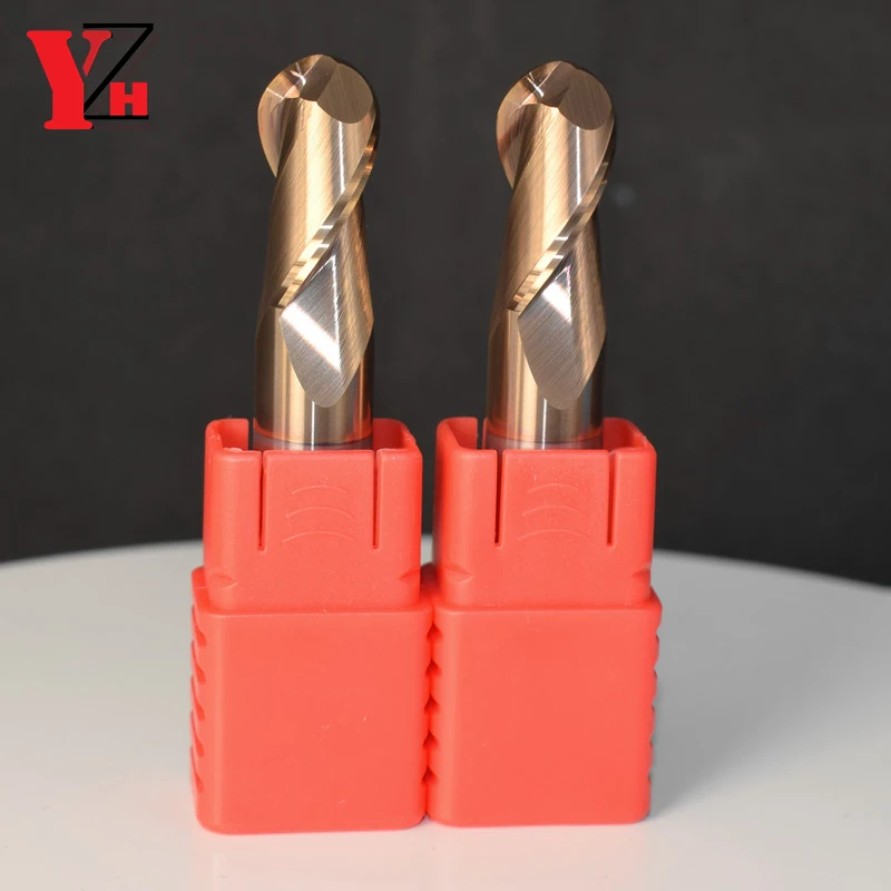 YZH Ball-Nose End Mill Solid Carbide Tungsten Steel Coated HRC45/HRC55/HRC65 CNC For Steel R0.5 R1 R2 R3 R4 R5 R6 R7 R8 R9 R10