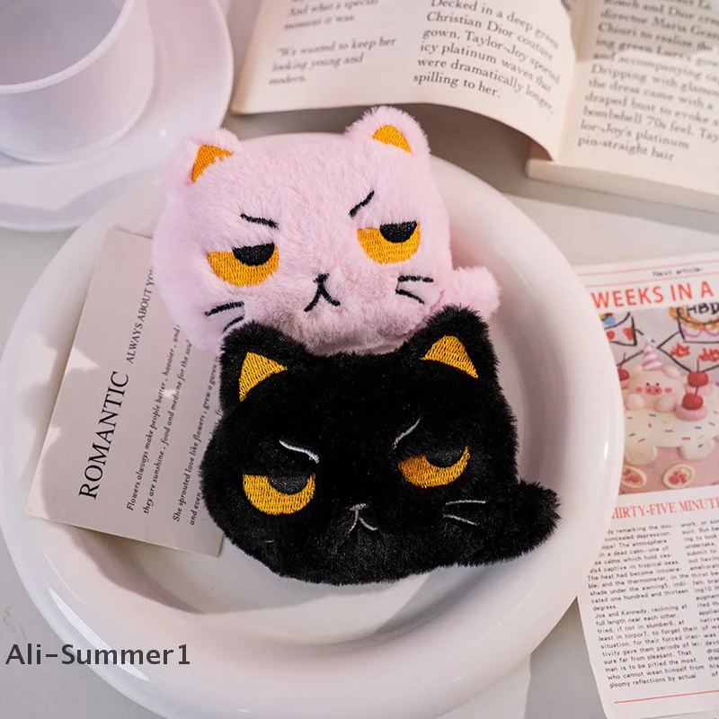 【E】귀여운 만화 고양이 키체인 플러시 인형 펜던트 키링 여성 소녀 가방 장식 자동차 키 체인 선물 액세서리