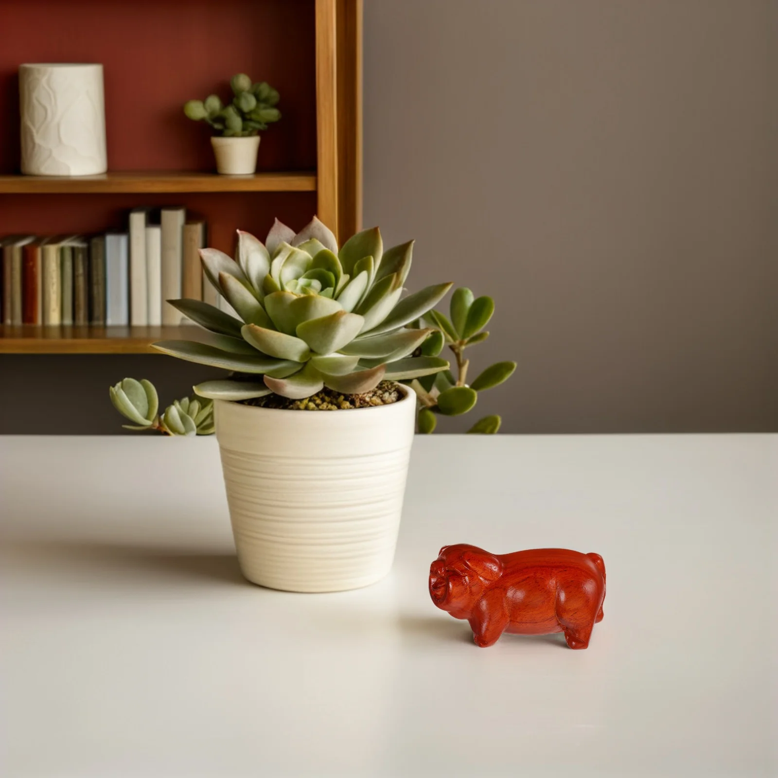 

Rosewood Ornaments Realistic Wooden Figurine Home Decor Small Size Store Craft Gift Pig Statue Wood Carving