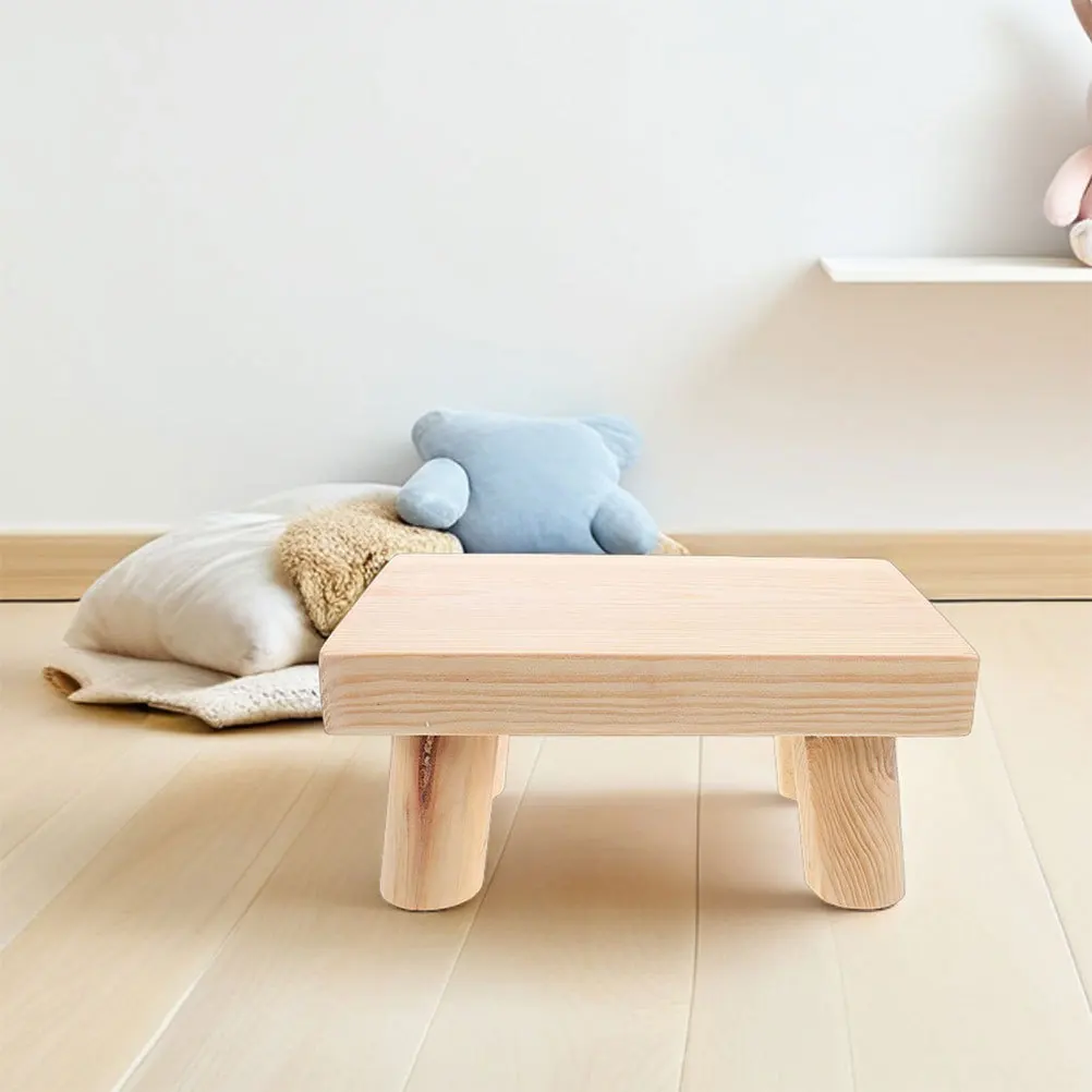 2 قطعة خطوة خشبية متحركة البراز حواف ناعمة خفيفة الوزن المطبخ الحمام غرفة نوم مسند القدمين البراز #4
