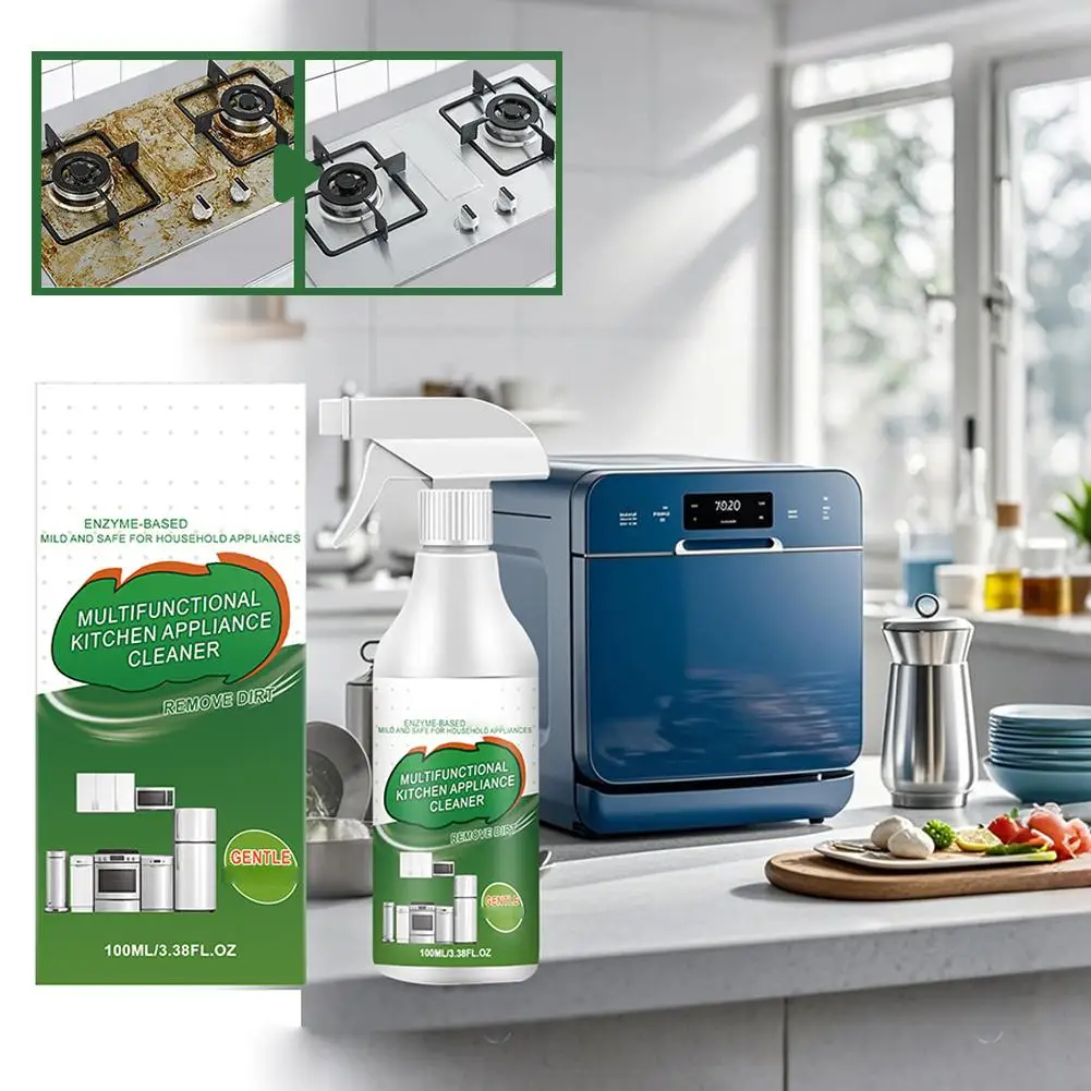 Heavy Duty Kitchen Grease Cleaner Spray Degreaser Fast Acting No Scrub All Surface Stove Oil Stain Removal Household Supplies