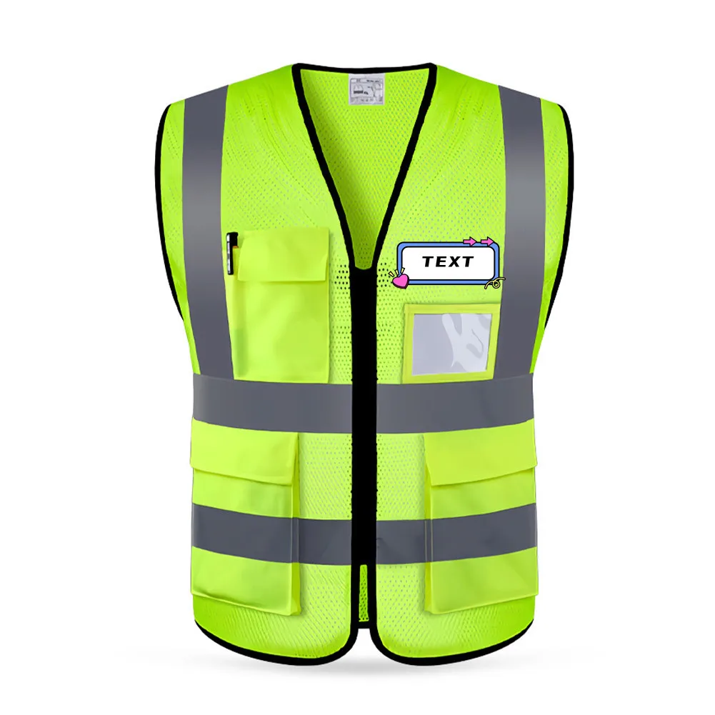 High Visibility Security Reflective Vest Multi-pocket Traffic Vest Miners Uniform Construction Workwear Outdoor Cycling Custom