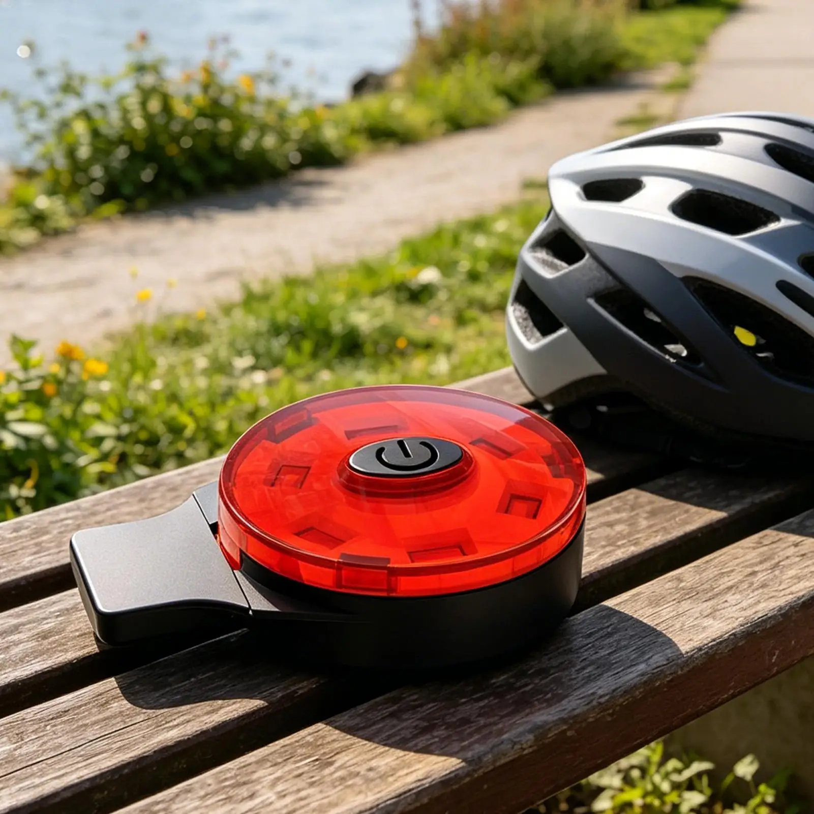 Night Riding Helmet Tail Light USB Rechargeable High-Brightness Safety Light VelcrosMounting LED Warning Waterproof Light