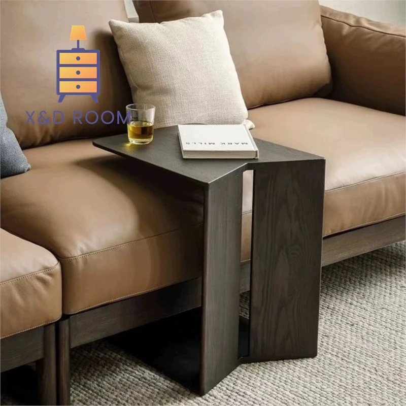 

XD Italian Minimalist Exquisite Solid Wood Edge Table Leisure Senior Designer Art Tea Table Multiple Usage Modes