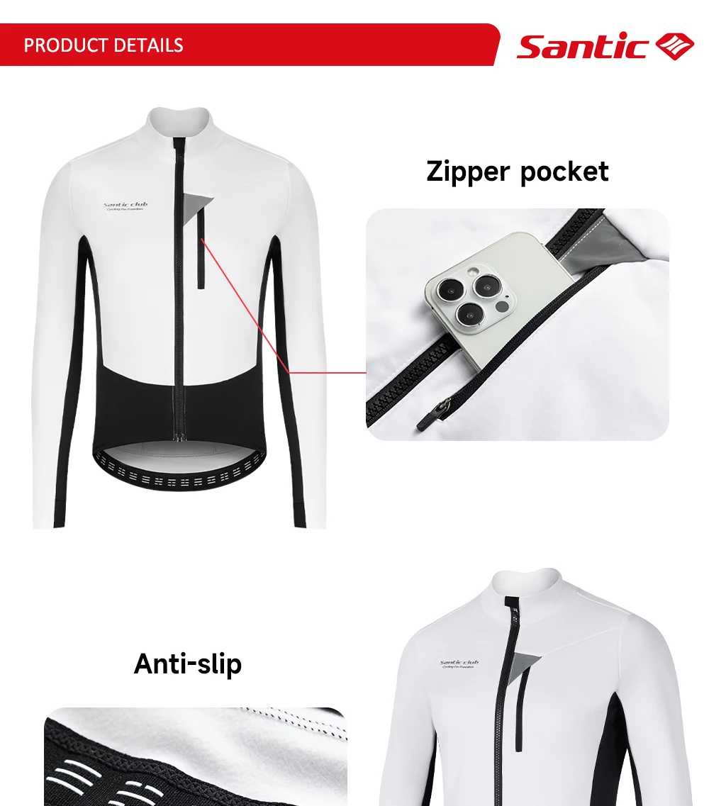 Santic Fahrradjacken Herbst/Winter Warme Fahrradjacken 2025, neuer Rennrad-Wind- und wasserdichter Fahrradmantel TM25C01188 – Detail 4