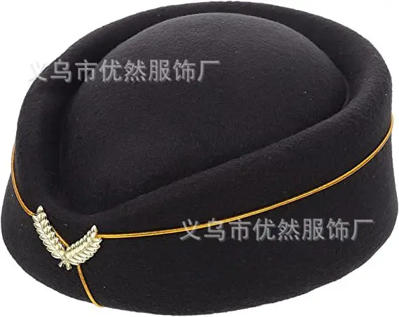 Stewardess Hat Lady Cap Beret Hat Front Desk Ceremonial Hat Snare Drum B British Stage Performance Hat