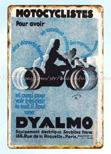 wall art vintage repro Art Deco Motorcycle Dynamo Dyalmo metal tin sign