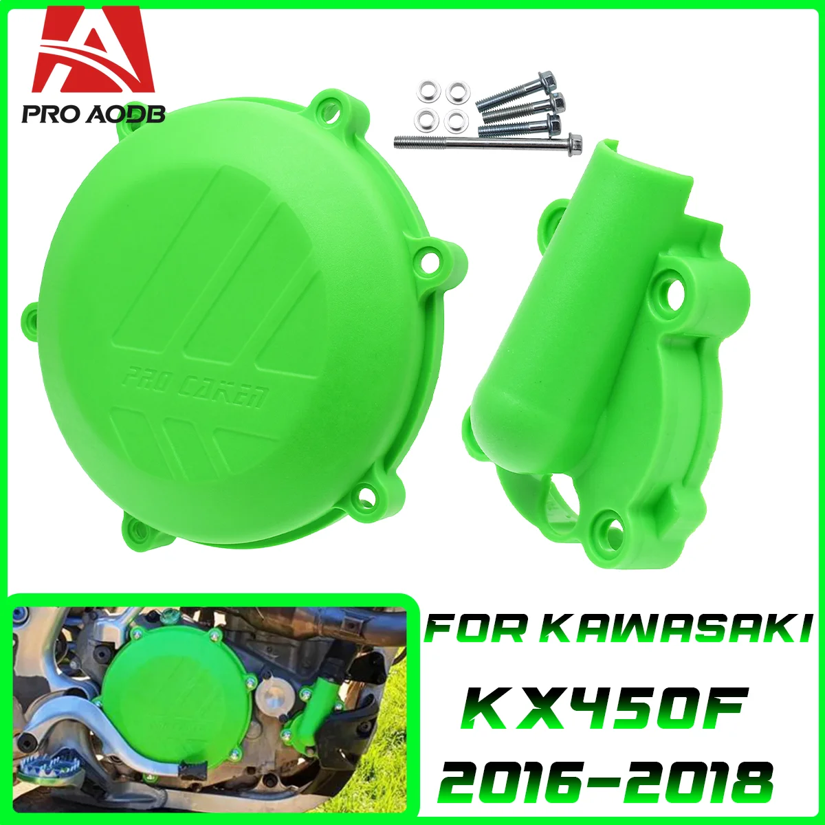 

Motorcycle Engine Clutch Protection Water Pump Protection Cover For Kawasaki KX450F KX 450 450F 2016 2017 2018 Dirt Bike Parts