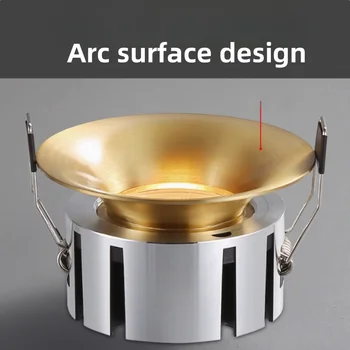 CANTH 無框 5.5/7.5/9.5 公分弧形射燈,金色穿孔 LED 嵌入式防眩光吸頂燈,銀色孔燈 10 最佳銷售 銀色吸頂燈 - №8